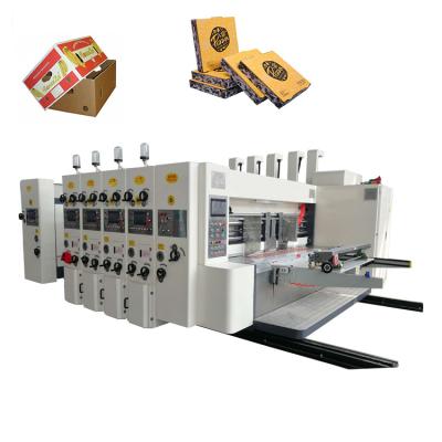 China Flexo 1-6colors Corrugated Box Printing Machine  Automatic high speed  pizza shipping box making machine for sale