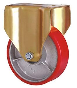 China PU On Cast Iron Castor Wheels , 1000lbs 6 Inch Heavy Duty Caster Wheels for sale