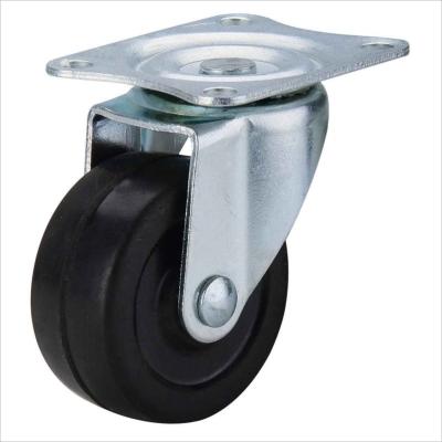 China small black rubber caster wheels furniture castors 2 inch for sale