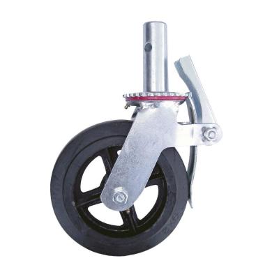 China 8 inch  scaffold caster cast iron wheels rubber caster wheels eagle frame 300kgs for sale