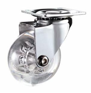 China 75mm Clear Caster Polyurethane Casters Furniture Castors Swivel Caster Wheels for sale