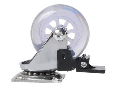 China 2 Inch Clear Casters Furniture Moving Wheels Pu Castor Wheel Locking Casters for sale