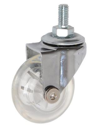 China 2 Inch Transparent Wheel Threaded Stem Casters Urethane Casters for sale
