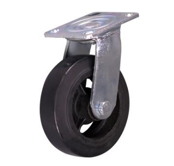 China 6 Inch Heavy Duty Castor Wheels Rubber Castors Swivel Wheels Iron Wheels for sale