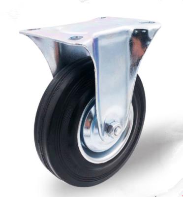 China 3 inch trolly wheels rubber caster  rigid caster wheels wooden floor for sale