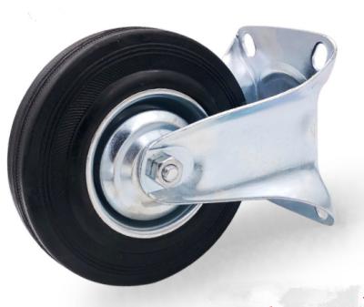 China 8 Inch Industrial Trolley Wheels Fixed Casters Rubber Wheel For Trolley for sale