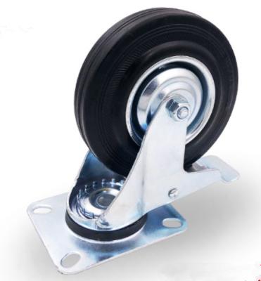 China 4 Inch Locking Caster Wheels Swivel Caster With Brake Rubber Wheels 100mm for sale