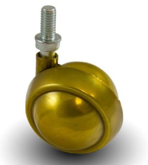 China Brass Metal Ball Caster With Threaded Stem Carpet Wheel for sale