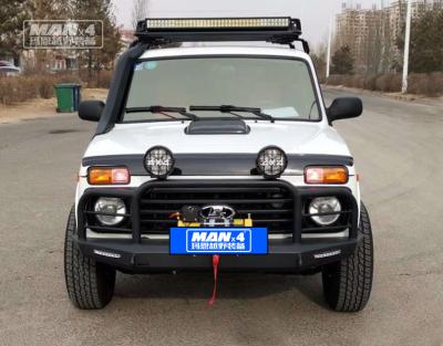 China OEM Universal LADA Steel Bull Bar 4x4 Front Bumper With Winch Holder for sale