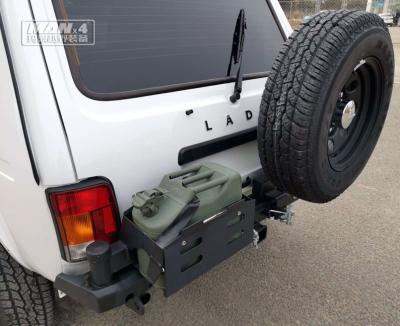 China 2000 LADA Pickup Bull Bar Rear Bumper With Tyre Bracket Black for sale