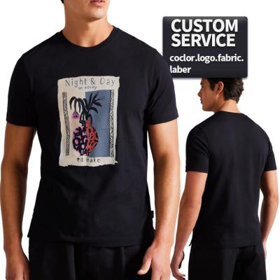 China 67. Day and Night Floral Print Men's Breathable T-Shirt for sale