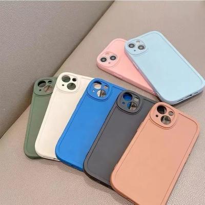 China Cheap Eco-Friendly Circular Style Big Eye Camera Hole Design Rubber Mobile Phone Back Cover Case For Iphone 13 14 for sale