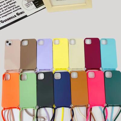 China Waterproof Sublimation Phone Case Soft Solid Liquid TPU With Strap for sale