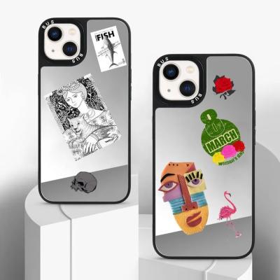 China Shockproof Protective Cell Phone Cover Rubber Bumper Mirror Back Phone Case for sale