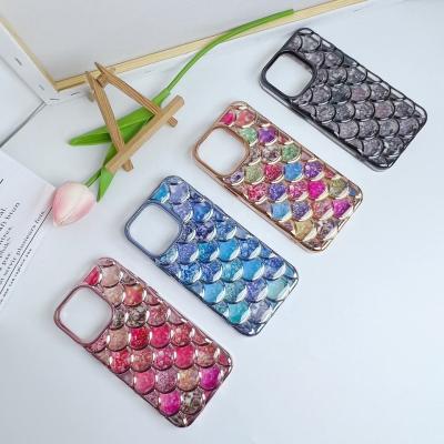 China Fish Flake Shockproof Phone Cover Soft Electroplated With Marble Pattern for sale