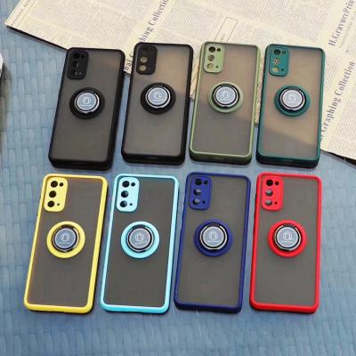 China Buckle Bracket Cell Phone Case Cover With Hybrid Skin Touch Frosted Ring for sale