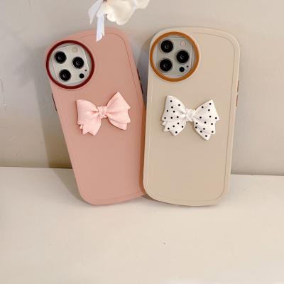 China For iphone sublimation pc phone case handmade bow cases Round Camera Lens Hole mobile phone case shockproof for sale