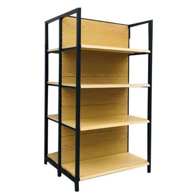 China Factory Custom Size Color wood grain color supermarket bread display rack grocery market gondola shelving for sale