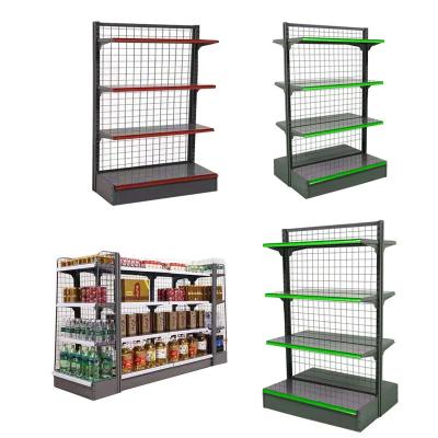 China Supermarket Gondola Display Shelf Metallic Rack Adjustable Shelf Height for sale