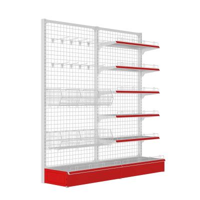 China Steel Grid Display Racks Net Mesh Shelf For Supermarket Shop Exhibit for sale