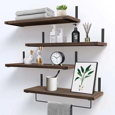China Medium Duty Wall Mounted Storage Shelves Rustic Wood Floating Shelves for sale