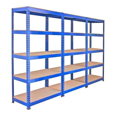 China Blue Garage Storage Shelves Warehouse Rack Heavy Duty Single Sided for sale