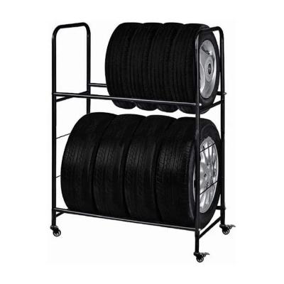 China Metal Garage Tire Storage Rack Custom Heavy Duty Corrosion Protection for sale