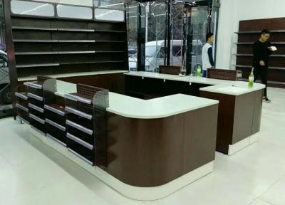 China Eco Friendly Supermarket Checkout Counter 2 Meter Cashier Counter for sale