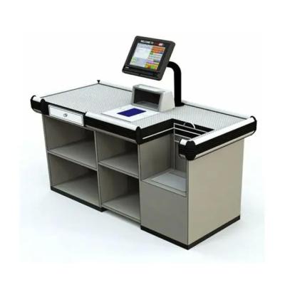 China Xingye Shelves Cash Checkout Table Counter Cashier Adjustable Normal Supermarket Counters for sale
