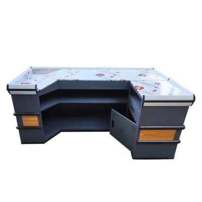 China Customized Color Grocery Store Checkout Counter Supermarket Cashier Counter for sale