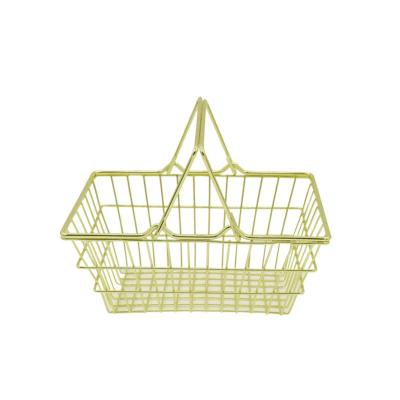 China Custom Supermarket Accessories Stainless Steel Gold Nail Polishes Shopping Basket for sale