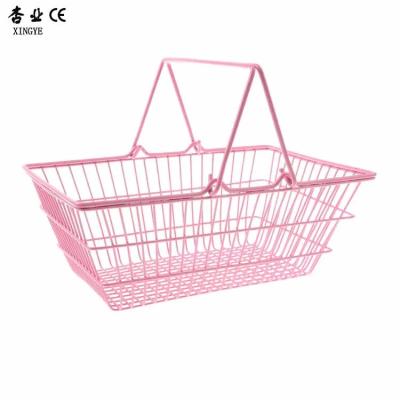 China Nail Polishes Pink Shopping Baskets Stainless Steel Mini For Retail Stores for sale