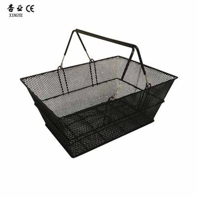 China Custom Size Supermarket Accessories Black Wire Shopping Basket for sale