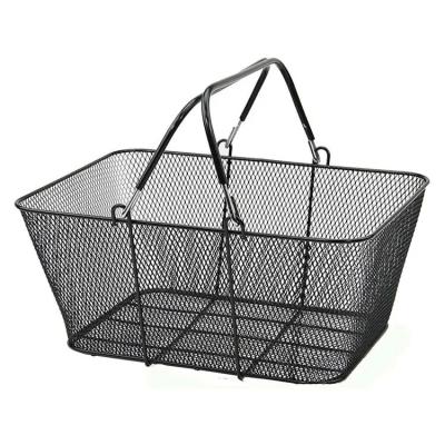 China Black Supermarket Accessories Customzied Wire Mesh Shopping Basket for sale