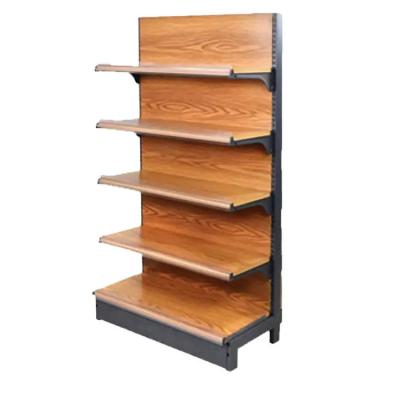China Customized Wood Grain Shelving Transfer Heavy Duty Shelves For Retail Store for sale