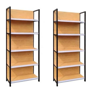 China Customized Color Wood Gondola Shelving Retail Grocery Shelves For Book Stores for sale