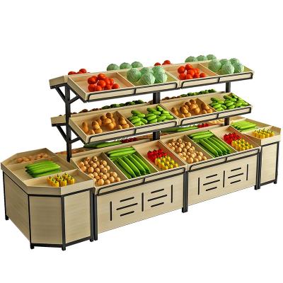 China Customized Colors Fruit Display Shelf Single Sided Supermarket Rack for sale