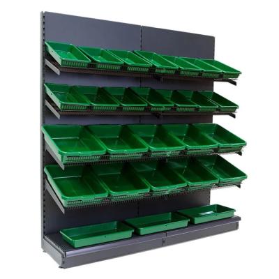 China Supermarket Fruit Vegetable Rack For Store Single Sided Heavy Duty for sale