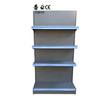 China Fabrica Tamaño personalizado Color gris glaseado Estantes de mercado de góndola de un solo lado Estantes para supermercado en venta