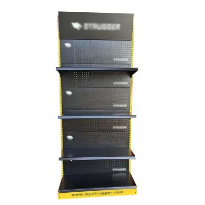 China Factory Custom Size Color Logo Single-sided Black Display Rack Exhibitionstall Shelves Shelving Books For Sale for sale