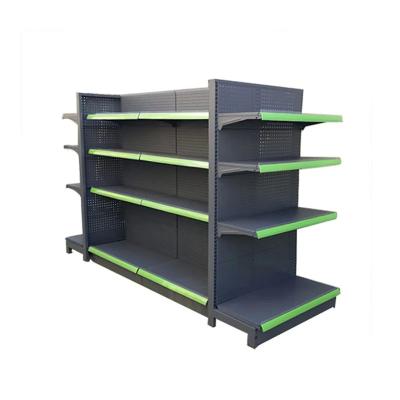 China Middle Island Double Side Grey Shelf Factory Price steel supermarket shelves for sale