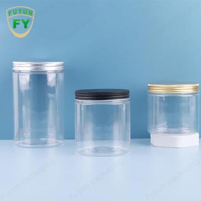 China PET Sided Plastic Packaging Jars With Aluminum Cap 1 Oz 2 Oz 4 Oz 8 Oz for sale