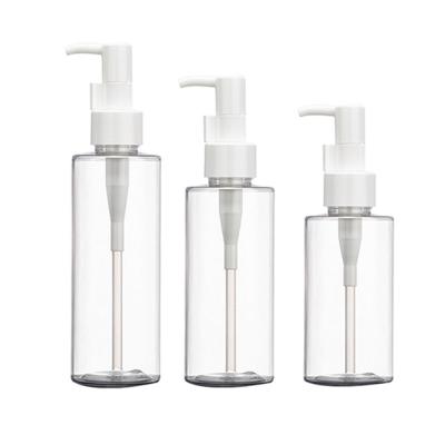 China 160ml 200ml Clear PET Plastic Pump Bottles For Body Oil for sale