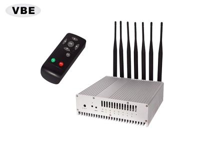 China 7 Bands 16W GPS Signal Jammer Remote Control VHF / UHF / GSM Silver Color for sale