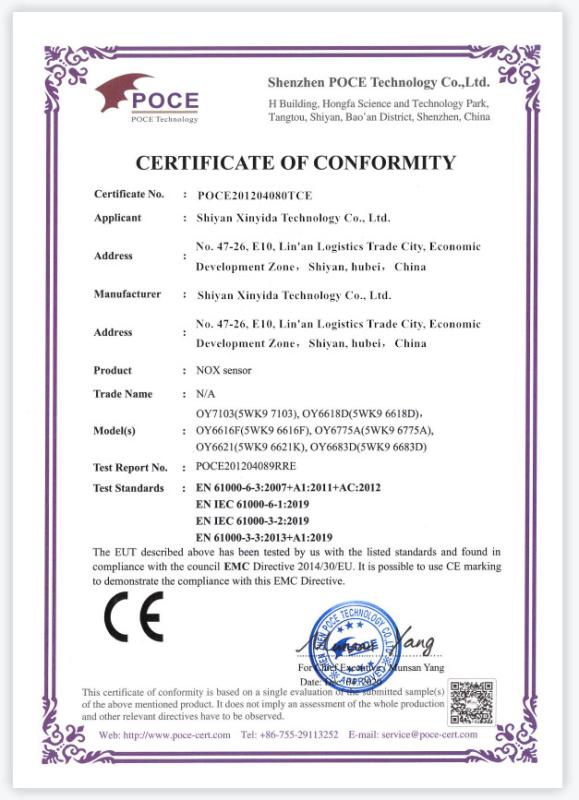 CE认证 - Shiyan Xinyida Technology Co., Ltd.