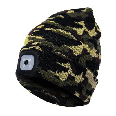 China Factory Price LED Lighted Beanie Cap Hip Hop Men Knit Hat Winter Warm Hunting Camping Running Hat Gifts For Woman Man for sale