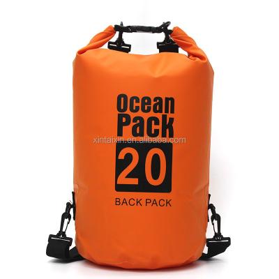 China El acampar impermeable de la playa del bolso seco 20L del PVC del paquete 500D del océano en venta