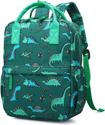 China Backpack Dinosaur Unicorn School Book Bag Boys Kids Kindergarten Nursery Travel Bag with Chest Strap(Green Di for sale