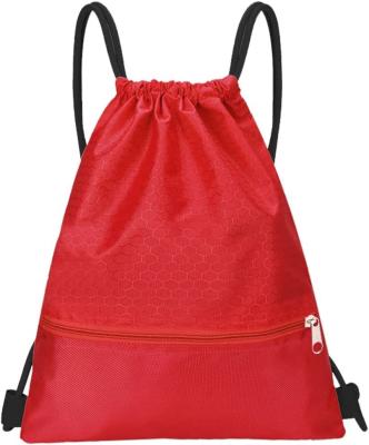 China Gym Waterproof Drawstring Bag Backpack With Zip Pocket Swim Bag For Men Women for sale