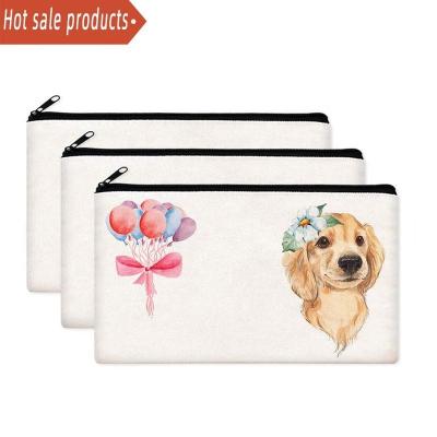 China Canvas Stationery Pen Bag Reusable Students Stationery Storage for sale